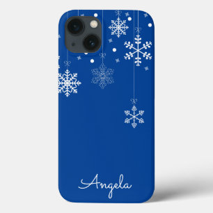 Hanging Snowflakes Blue Unique Name iPhone 13 Case