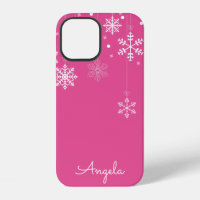 Hanging Snowflakes rose Nom unique iPhone 12 Coque