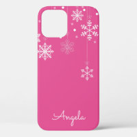 Hanging Snowflakes rose Nom unique iPhone 12 Coque