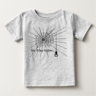 Hanging Spider in a web Gothic Halloween Baby T-Shirt