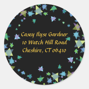 Hanging Stars Jewish REPY RETURN autocollants labl