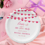 Hanging String Love Hearts Bridal Shower Paper Plate<br><div class="desc">Celebrate in style with these modern and very trendy bridal shower or wedding paper plates. This design is easy to personalize with your special event wording and your guests will be thrilled when they see these fabulous plates. Matching items can be found in the collection.</div>