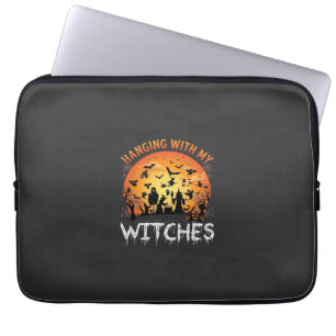 Hanging Witches Halloween Moon Bats Pumpkins_1 Laptop Sleeve