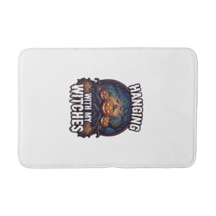 Hanging Witches Halloween Pumpkins Haunted Forest  Bath Mat