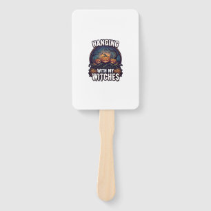 Hanging Witches Halloween Pumpkins Haunted Forest  Hand Fan