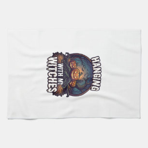 Hanging Witches Halloween Pumpkins Haunted Forest  Kitchen Towel