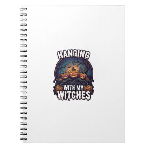 Hanging Witches Halloween Pumpkins Haunted Forest  Notebook