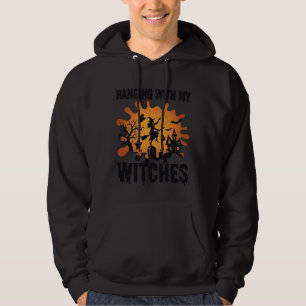 Hanging Witches Halloween Witch Broom Haunted Hous Hoodie