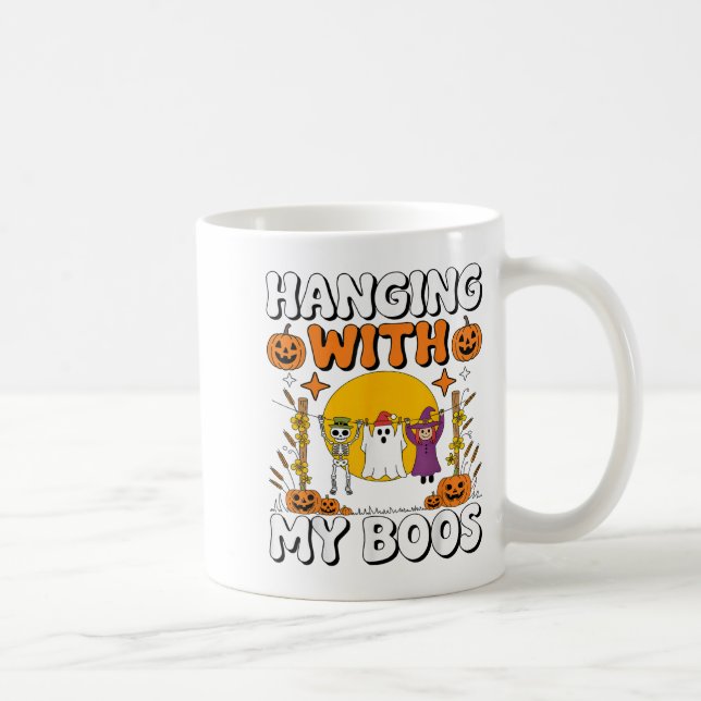 Hanging With My Boos Funny Halloween Ghost Witch S Coffee Mug (Right)