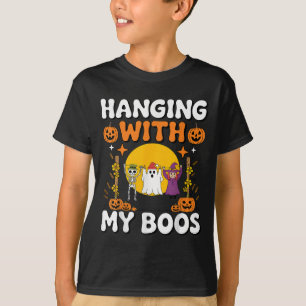 Hanging With My Boos Funny Halloween Ghost Witch S T-Shirt