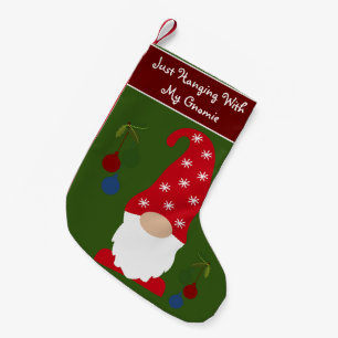 Hanging With My Gnomie Cute Christmas Gnome  Small Christmas Stocking