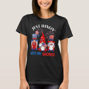 Hanging With My Gnomies 4th Of July Ice Cream Flag T-Shirt