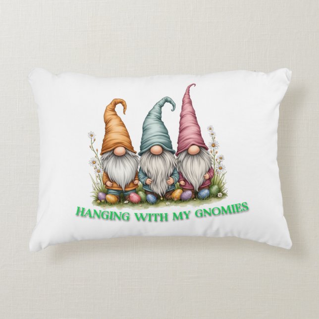 Hanging with My Gnomies Accent Pillow (Front)