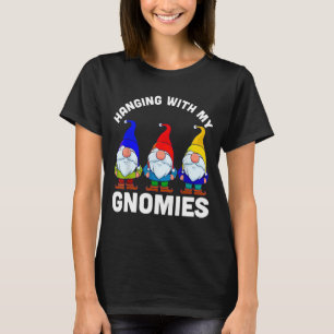 Hanging With My Gnomies Christmas Garden Gnome Cos T-Shirt