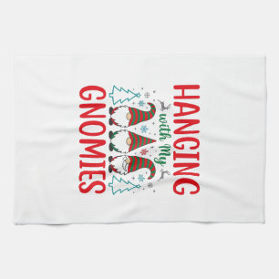 Hanging With My Gnomies Christmas Gnome Kitchen Towel