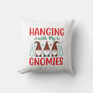 Hanging With My Gnomies Christmas Gnome Throw Pillow