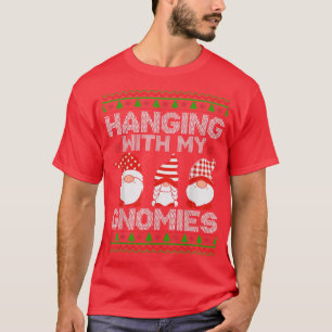 HANGING WITH MY GNOMIES Christmas Xmas Gnome T-Shirt