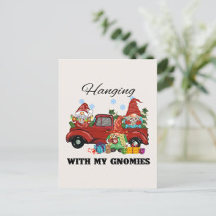 Hanging With My Gnomies – Cute Christmas Postcard