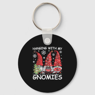 Hanging With My Gnomies Funny Christmas Gnome Keychain