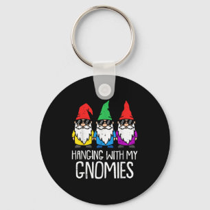 Hanging With My Gnomies Funny Christmas Holiday Me Keychain