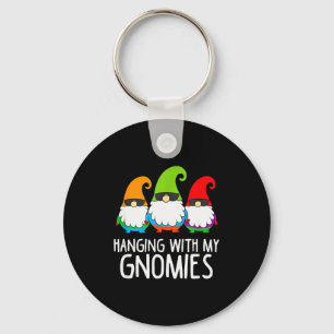 Hanging With My Gnomies Funny Garden Gnome Keychain