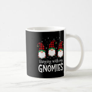 Hanging With My Gnomies Funny Red Plaid Christmas Coffee Mug