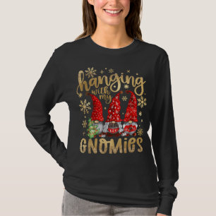 Hanging With My Gnomies Santa Cute Gnome Christmas T-Shirt