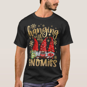 Hanging With My Gnomies Santa Cute Gnome Christmas T-Shirt