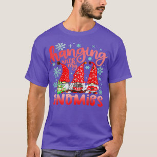 Hanging With My Gnomies Santa Gnome Christmas Kids T-Shirt