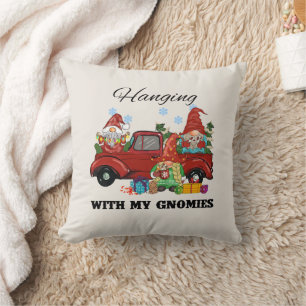 Hanging With My Gnomies Throw Pillow