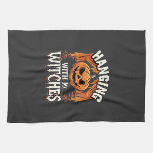 Hanging With My Witches Halloween Pumpkin Kitchen Towel