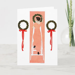 Hanging Wreaths Holiday Card