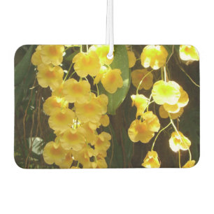 Hanging Yellow Orchids Tropical Flowers Car Air Freshener