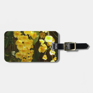 Hanging Yellow Orchids Tropical Flowers Luggage Tag