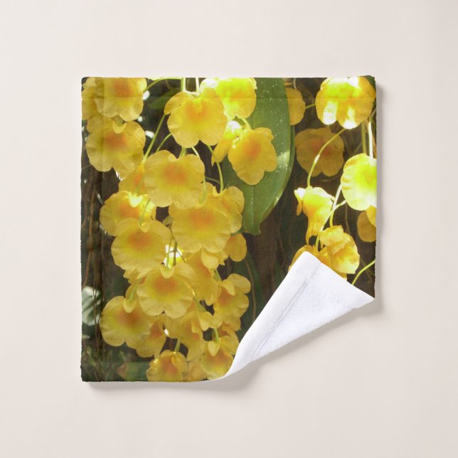 Hanging Yellow Orchids Tropical Flowers Wash Cloth (Wash Cloth)