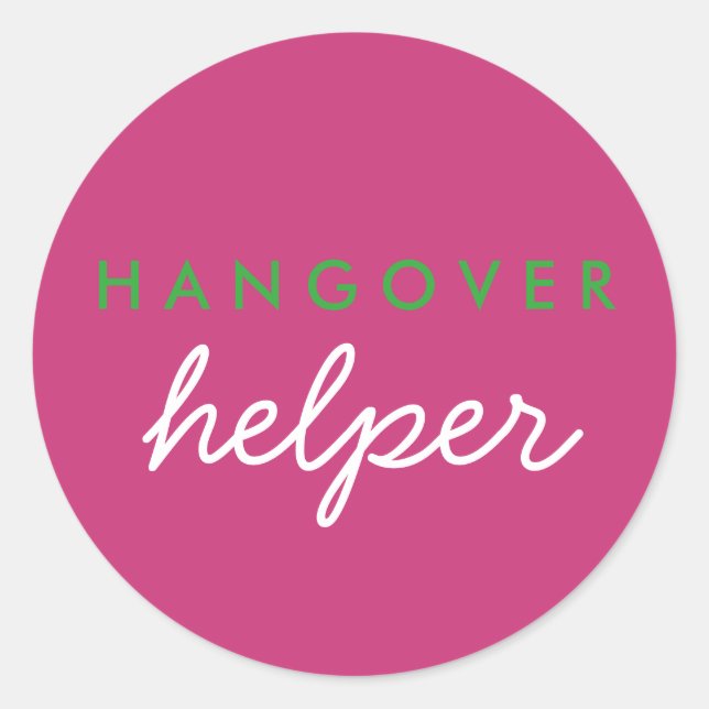 Hangover Helper Favour Sticker (Front)