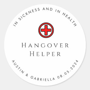 Hangover Helper Modern Wedding Favoriser Sticker