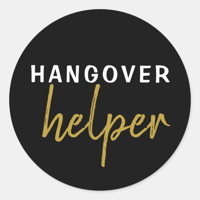 Hangover Helper Wedding Bachelorette Favour Sticke Classic Round Sticker (Front)