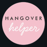 Hangover Helper Wedding Favour Sticker<br><div class="desc">Adhere this sticker to your favourite hangover cure and put in your wedding welcome bag or use as a favour at a bachelorette party</div>