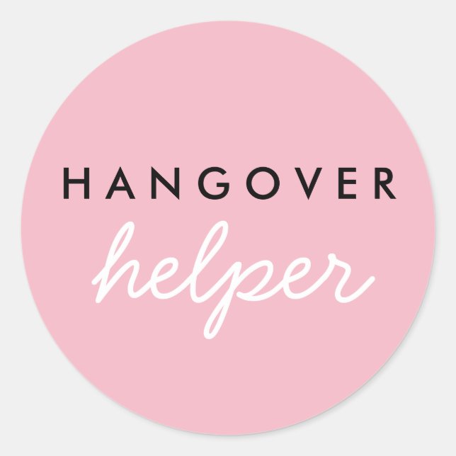 Hangover Helper Wedding Favour Sticker (Front)