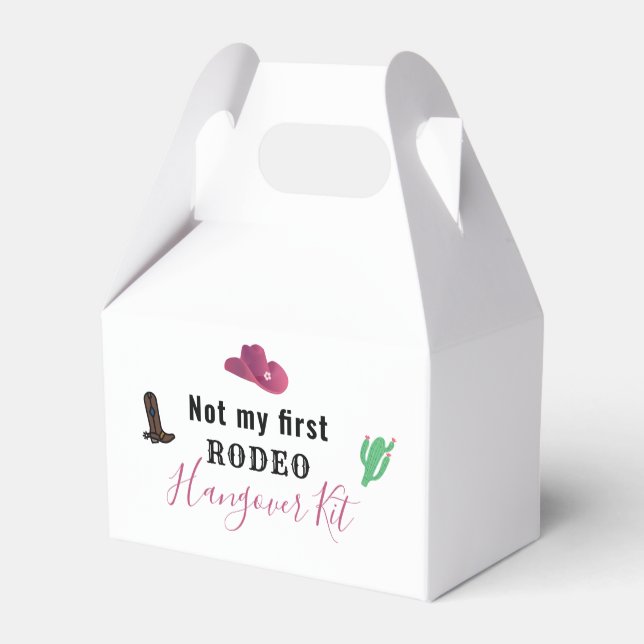 Hangover Kit Austin Texas Cowgirl Bachelorette Favor Box (Back Side)