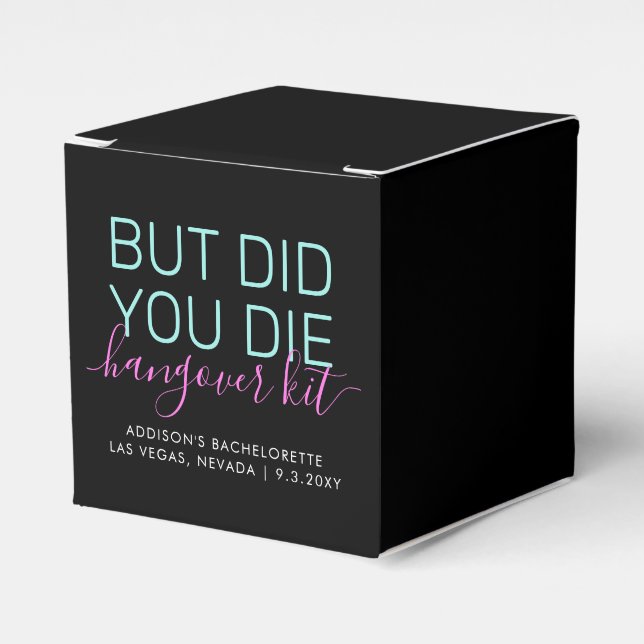 Hangover Kit Did You Die Funny Custom Favor Box (Front Side)