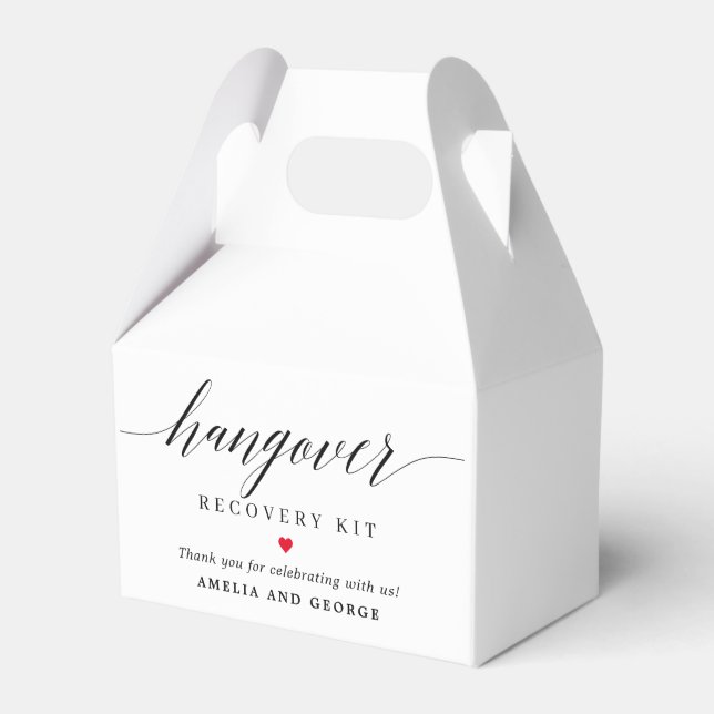 Hangover Kit Editable Colour Modern Script Favor Box (Front Side)