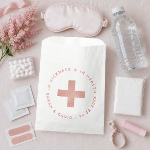 Hangover Kit In Sickness and in Health Pink Cross  Favour Bag