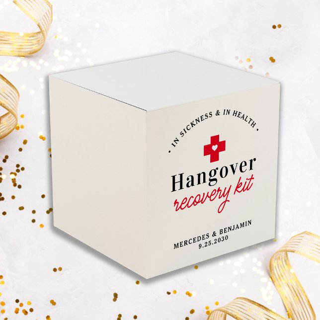 Hangover Recovery Kit Personalized Wedding Square  Favor Box (Creator Uploaded)