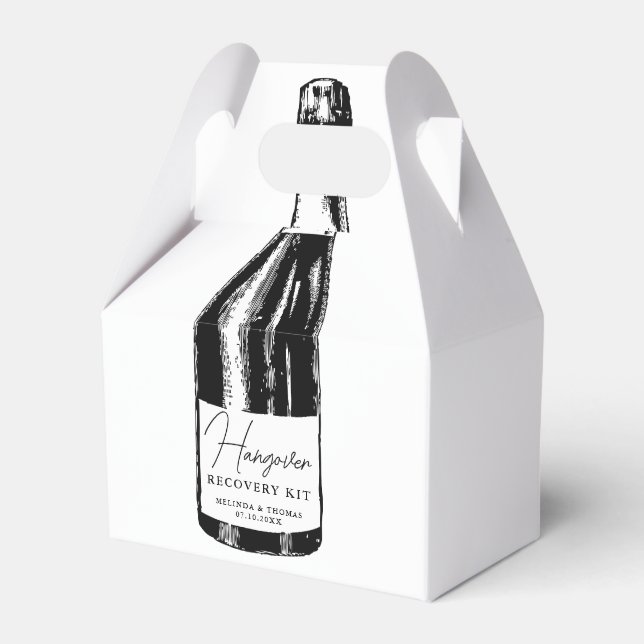 Hangover Recovery Kit Wedding Guest  Favor Box (Front Side)