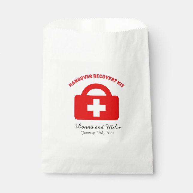 Hangover Recovery Kits Gift Bags for Wedding Guest (Front)