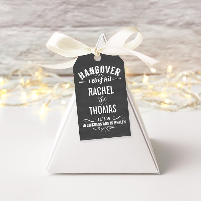 Hangover Relief Kit | Chalkboard Wedding Favour Gift Tags (Creator Uploaded)