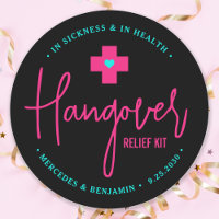 Hangover Relief Kit Hot Pink Teal Wedding Favour 