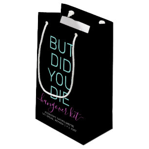 Hangover Relief Kit Neon Black Personalized Small Gift Bag
